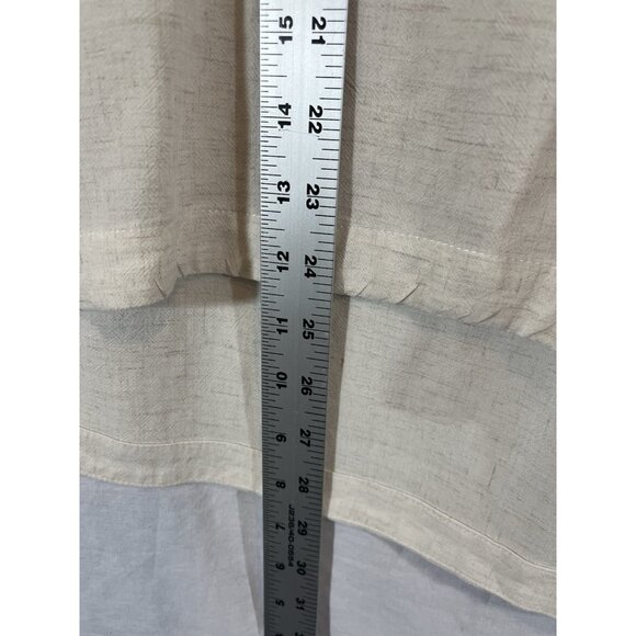 Angels Women’s Large Cream Short Sleeve 1/4 Button Down Rayon Linen Blouse - Picture 6 of 6